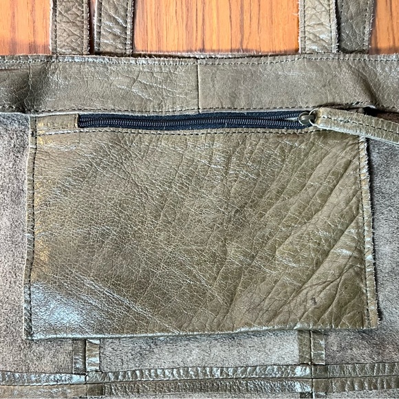 Day & Mood Green Heather Leather tote Bag Great Condition - Picture 9 of 13